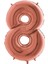 Rakam Folyo Balon Metalik Gül Kurusu - 8 Yaş Folyo Balon Metalik - 8 Yaş Balonu 1