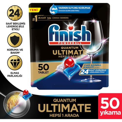 Finish Quantum Ultimate Bulaşık Makinesi Deterjanı Tableti / Kapsülü 50 Yıkama