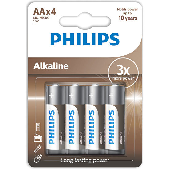 Philips Alkalin 4lü AA Kalem Pil LR6A4B10