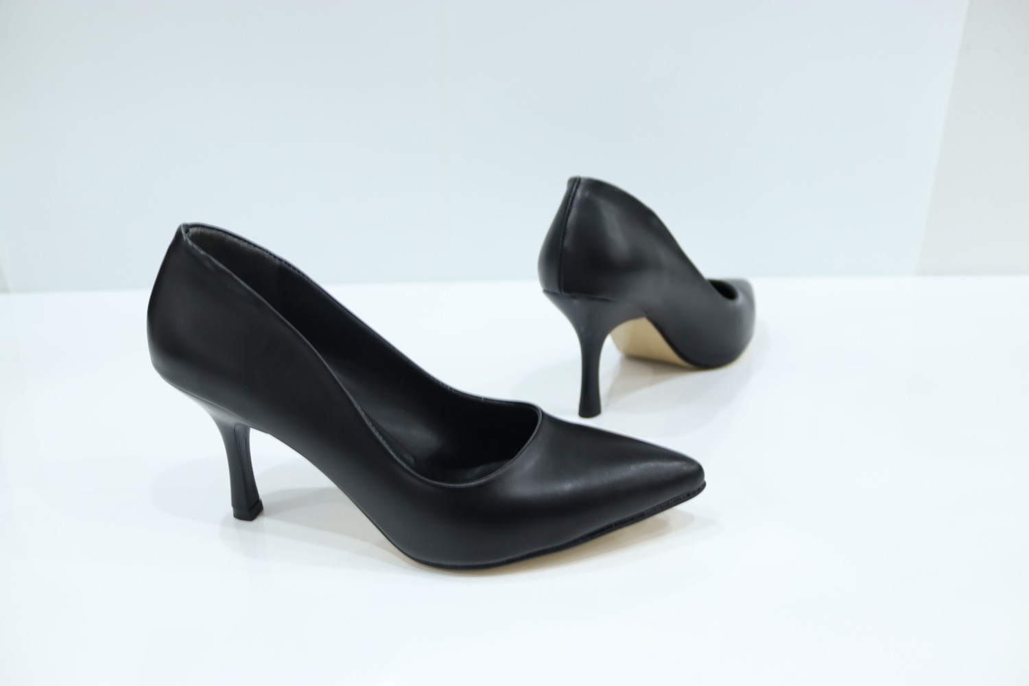 SkopjeShoes Siyah Cilt Ince Topuk Stiletto Kadın Ayakkabı görsel 2