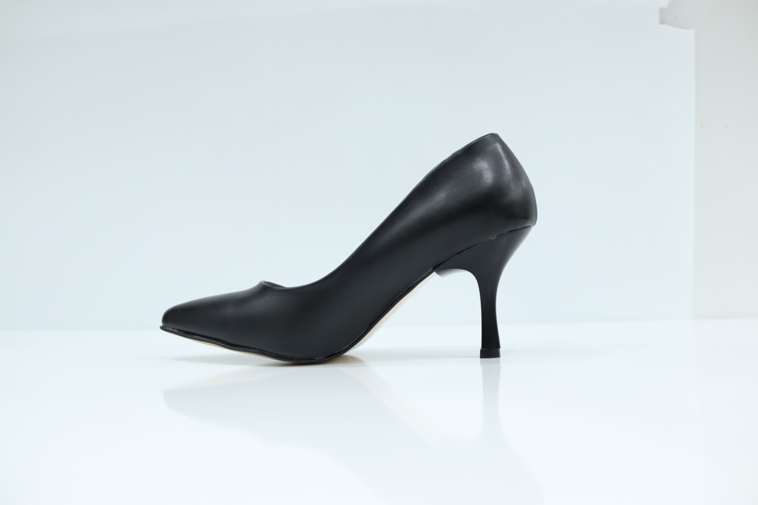 SkopjeShoes Siyah Cilt Ince Topuk Stiletto Kadın Ayakkabı görsel 3