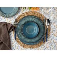 English Home Dentro Seramik 4 Kişilik Yemek Takımı 27-22-21-14 cm Mavi