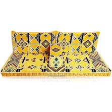 Shark Anatolia Kilim Desenli Şark Köşesi Ikili Sedir Takımı Hardal