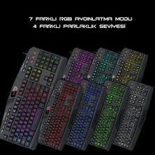 Redragon S101-3 Kablolu Türkçe Q Rgb Oyuncu Klavyesi ve Arkadan Aydınlatmalı Kırmızı Mouse / Oyuncu Klavye Mouse Seti Siyah Redragon S101-3