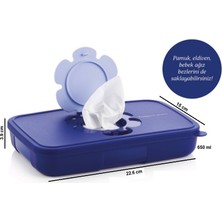 Tupperware Islak Mendil Kutusu 650 ml Lacivert Ince Mendil Kutusu Hsgl