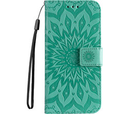 Xshine Baskı Çiçek Serisi-1 Baskı Mandala Güneş Deseni Çizgiye Karşı Koruyucu Deri Kılıf Huawei Nova 9/honor 50 5g Için Cüzdan Standı - Mor (Yurt Dışından)