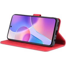 Xshine Pu Deri Cüzdan Stand Anti-Fall Şok Geçirmez Koruyucu Telefon Kılıfı Onur X30I Için Kapak - Kırmızı (Yurt Dışından)