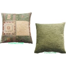 Pillows Store Geometrik Desenli Açık Yeşil Kırlent Kılıfı Seti 45CM*45CM -2 Adet