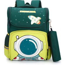 Love Home Çocuklar için Astronot Figürlü Sırt Çantası - Yeşil (Yurt Dışından)