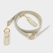 Angel Çanta Aksesuar Gerçek Deri Çift Kat Dikişli Uzun Sap Krem