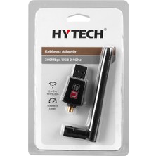 Hytech HY-310N 2.4GHz 300MBPS(2T2R) 2dbi Harici Antenli USB Kablosuz Adaptör