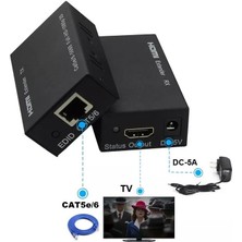 PrimeX Plus Px-HDEx60 60 Metre Cat6 Network Üzerinden HDMI Uzaticı HDMI Extender Cat6 HDMI Görüntü Aktarma