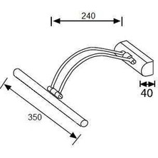 By-Lamp Siyah Ayna Üstü 35 cm LED Banyo Aplik Duvar Ayna Resim Tablo