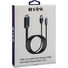 S-Link Swapp SW-513 HDMI To Typec + USB 1.8m Mobil Telefon Uyumlu Görüntü Aktarıcı Kablo