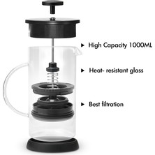 Xinh 1000ML Paslanmaz Çelik Cezve Cafetiere Fransız Basın Filtre ile Çift Duvar Yalıtım Tasarım Lehçe Proses Pot Kupası | Cafetiere Fransızca Basın | Fransız Basın Çeliği Cezve