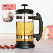 Xinh Fransız Basın Kahve / Çay Brewer Cezve Kahve Makinesi Su Isıtıcısı 1000 ml Paslanmaz Çelik Cam Termos Barista Araçları Coffee Carafe | Kahve Kapları