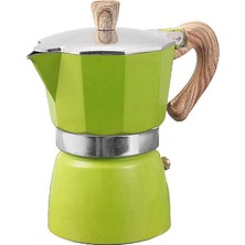 Xinh 1 Adet Alüminyum Italyan Moka Espresso Kahve Makinesi Filtre Soba Pot 3 Bardak Yeşil | Coffee Tencere