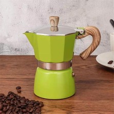 Xinh 1 Adet Alüminyum Italyan Moka Espresso Kahve Makinesi Filtre Soba Pot 3 Bardak Yeşil | Coffee Tencere