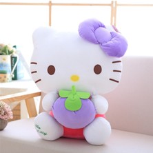 Xinh 1 Adet 30 cm Sevimli Çilek Pembe Kedi Peluş Bebek Yaratıcı Apple Karikatür Hayvan Oyuncak Kız Ödülü Dünyası Hediye Bebek Uyku Yastığı | Doldurulmuş ve peluş Hayvanlar (Mor)(Yurt Dışından)