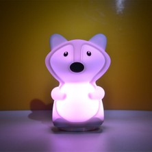 Xinh Tilki Lambası USB Karikatür Silikon Rgb Çocuklar Çocuklar Için LED Gece Işık Bebek Hediye | LED Gece Işıkları