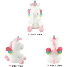 Xinh Unicorn Yumuşak Peluş Oyuncak LED - Beyaz (Yurt Dışından)