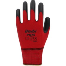 Beybi PN75 Polyester Örme Nitril Iş Eldiveni 12 Çift