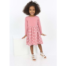 Toontoy Kız Çocuk Etek Puantiye Baskılı Elbise
