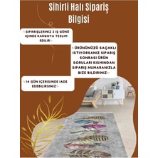 Sihirli Halı Yıkanabilir Özel Üretim Dokuma Taban Gri Renkli Dijital Baskı Salon Halısı