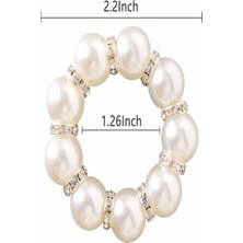 Emtory Home  12 Adet Taş Detaylı Inci Peçete Yüzüğü