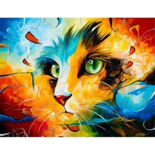 Ena Butik Canvas Kedi Portre 2 Sayılarla Boyama Seti Rulo 100 x 140 cm