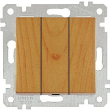 Mutlusan Rita Mek Tuş Üçlü Anahtar (Vidalı) Meşe