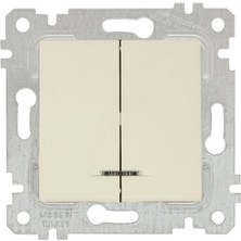 Mutlusan Rita Mek Tuş Işıklı Komütatör(Vidalı) Krem