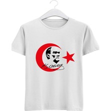 Tbas Türk Bayraklı Tişört, Atatürklü Tişört, Türk Bayrağı ve Atatürk Baskılı Tişört, Kırmızı Türk Bayrağı