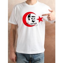 Tbas Türk Bayraklı Tişört, Atatürklü Tişört, Türk Bayrağı ve Atatürk Baskılı Tişört, Kırmızı Türk Bayrağı