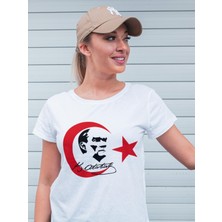 Tbas Türk Bayraklı Tişört, Atatürklü Tişört, Türk Bayrağı ve Atatürk Baskılı Tişört, Kırmızı Türk Bayrağı
