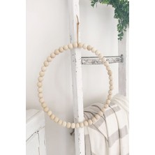 Emtory Home  Dekoratif Naturel Ahşap Boncuklu Kapı & Duvar Süsü