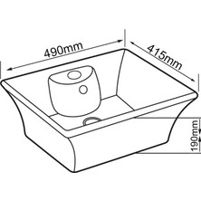 Lena E-5049 Tezgah Üstü Porselen Lavabo