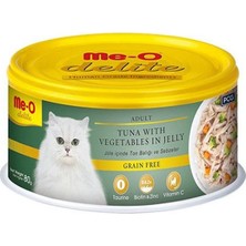 Me-O Delite Tahılsız Jöle Içinde Ton Balıklı ve Sebzeli Yetişkin Kedi Konservesi 80 gr