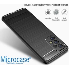 Microcase Samsung Galaxy A53 5g Brushed Carbon Fiber Silikon Kılıf - Siyah