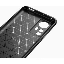 Microcase Xiaomi Mi 12 Brushed Carbon Fiber Silikon Kılıf - Siyah