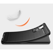 Microcase Xiaomi Mi 12 Brushed Carbon Fiber Silikon Kılıf - Siyah