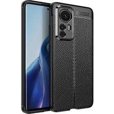 Microcase Xiaomi Mi 12 Leather Tpu Silikon Kılıf - Siyah