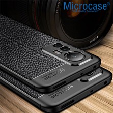 Microcase Xiaomi Mi 12 Leather Tpu Silikon Kılıf - Siyah