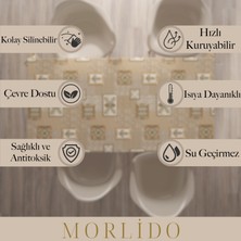 Morlido Yıkanabilir Silinebiilir Leke Tutmaz Kumaş Görünümlü Hijyenik Masa Örtüsü