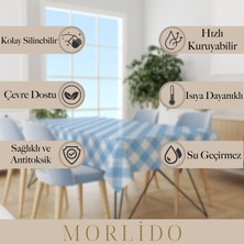 Morlido Yıkanabilir Silinebiilir Leke Tutmaz Kumaş Görünümlü Hijyenik Masa Örtüsü
