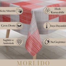 Morlido Yıkanabilir Silinebiilir Leke Tutmaz Kumaş Görünümlü Hijyenik Masa Örtüsü