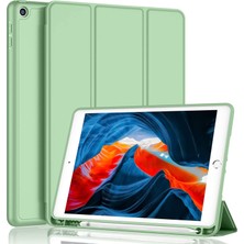 MobaxAksesuar Apple İPad Pro 10.5 Kılıf Silikon Kalem Bölmeli Smart Case A1701 A1709 A1852 AçıkYeşil