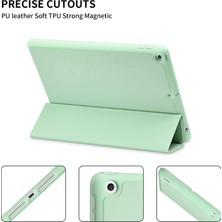 MobaxAksesuar Apple İPad Pro 10.5 Kılıf Silikon Kalem Bölmeli Smart Case A1701 A1709 A1852 AçıkYeşil