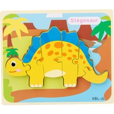 Perfeclan Çocuklar İçin Stegosaur Eğitici Puzzle Oyuncak - Sarı (Yurt Dışından)