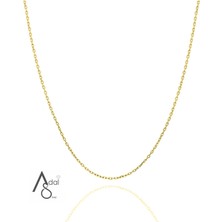 Adal Silver Hayalet  Altın Kaplama Gümüş Kolye Zinciri (1 Mm)